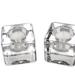 1 Set of Mid-Century Modern Crystal Votive Candleholder Goran Wärff for Orrefors